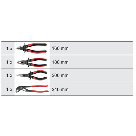 Jeu de 4 pinces ERGOTORQUE®  - KS TOOLS - 115.1004