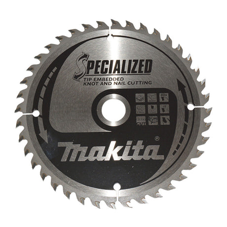 Lames carbure "Specialized" pour bois avec clous, pour scies circulaires MAKITA