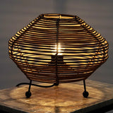 Lampe à poser Esteban en rotin - ⌀ 32 cm - marron