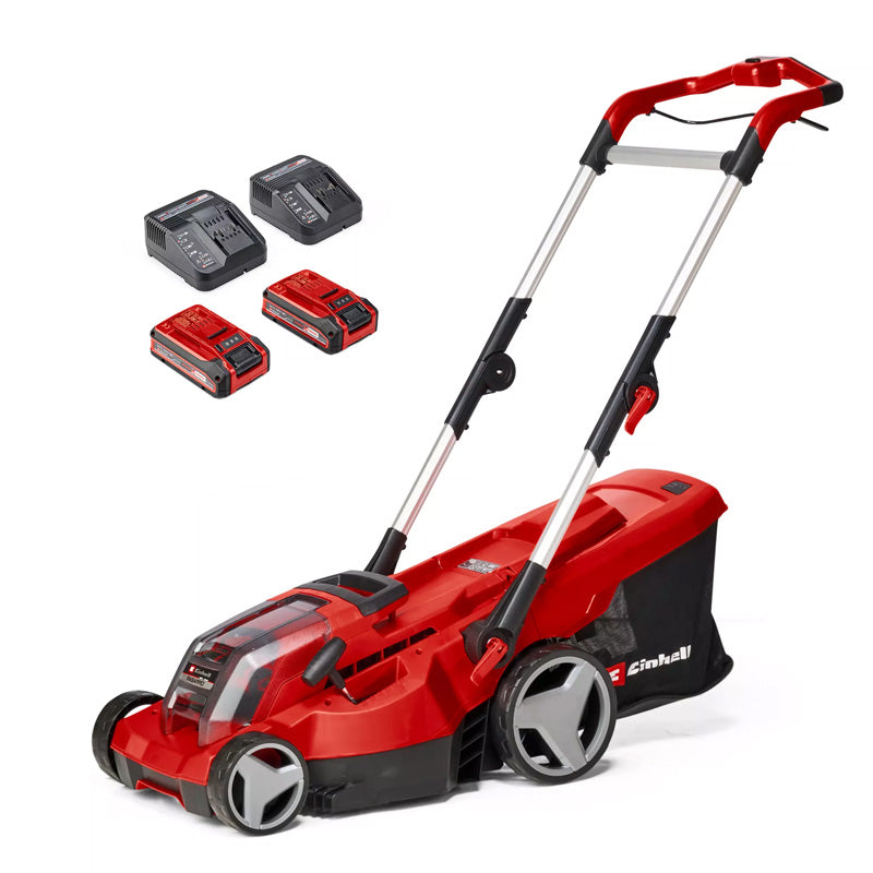 Tondeuse à gazon sans fil RASARRO 36/36 Kit Power X-Change EINHELL 3413282 avec 2 batteries 3,0 Ah et 2 chargeurs