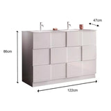 Meuble salle de bain sur pieds ARREDOBAGNO CAMPANELLI 3 tiroirs + double vasque 120cm