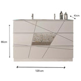 Meuble salle de bain sur pieds ARREDOBAGNO CAMPANELLI Miroir 3 tiroirs + double vasque 120cm
