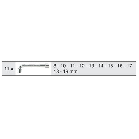 Module de clés à pipe débouchées - 6 pans, 11 pièces  - KS TOOLS - 713.2011