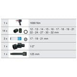 Module de douilles et clé à chocs pneumatique 1/2'', 20 pièces  - KS TOOLS - 712.1020