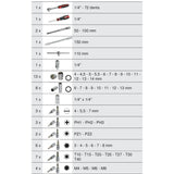 Module de douilles et accessoires ULTIMATE 1/4'', 54 pièces  - KS TOOLS - 713.1020
