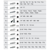 Module de douilles et accessoires 1/4'' - 3/8'' - 1/2'', 175 pièces  - KS TOOLS - 711.1011