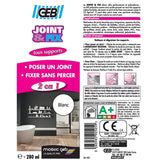 Mastic JOINT & FIX blanc  GEB pour réaliser des joints étanches 280ml
