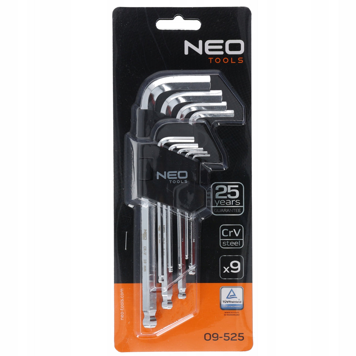 Jeu de 9 clés allen NEO TOOLS 09-525
