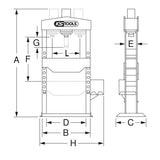 Presse hydraulique 30t à pompe hydraulique 2 vitesses  - KS TOOLS - 160.0114