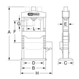Presse hydraulique 15t à pompe hydraulique 2 vitesses  - KS TOOLS - 160.0112