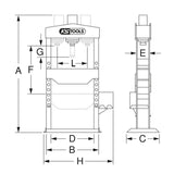 Presse hydraulique 20t à pompe hydraulique 2 vitesses  - KS TOOLS - 160.0113