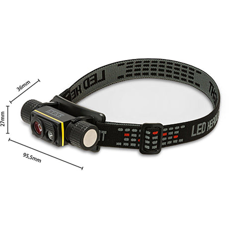 STELIOS : Lampe frontale rechargeable 15 W / 1 500 lumens avec lumière UV 365 nm et aimant. Noire STAK - VELAMP - ST216