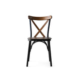 Set de 4 chaises cuisine En Métal Noir Et Bois Massif Foncé Loryne