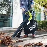 Souffleur aspiro-broyeur 18V RYOBI OBV18 Brushless sac collecteur 35L (vendu sans batterie)
