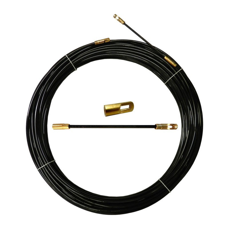 Tire fils noir en nylon Ø4mm, 30m, à tête interchangeable TECNID - VELAMP - SYN4-030