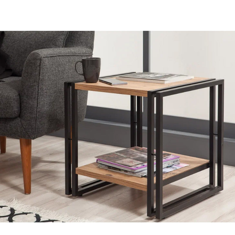 Table auxiliaire moderne bois et noir Cosmo Latus