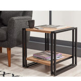 Table auxiliaire moderne bois et noir Cosmo Latus