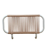 Pack de 2 accoudoirs Bali - 64.5 x 40.5 x 18.5 cm - aluminium & polyester - beige & blanc
