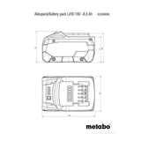 Batterie METABO LiHD 18V - 10,0 Ah 625549000