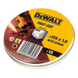 Boite de 10 disques à tronçonner Ø125mmx1mm DEWALT DT3507-QZ