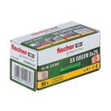 Boite de 90 chevilles à expansion FISCHER SX - vert