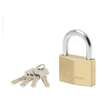 Cadenas à clé laiton massif MASTER LOCK 60mm anse d.9xh.36mm 6 goupilles 4 clés