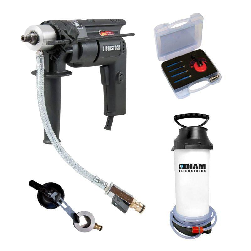Carotteuse portative EIBENSTOCK END712P-03 230V - 700W + 1 coffret couronnes + 1 pulvérisateur + 1 guide d'amorçage