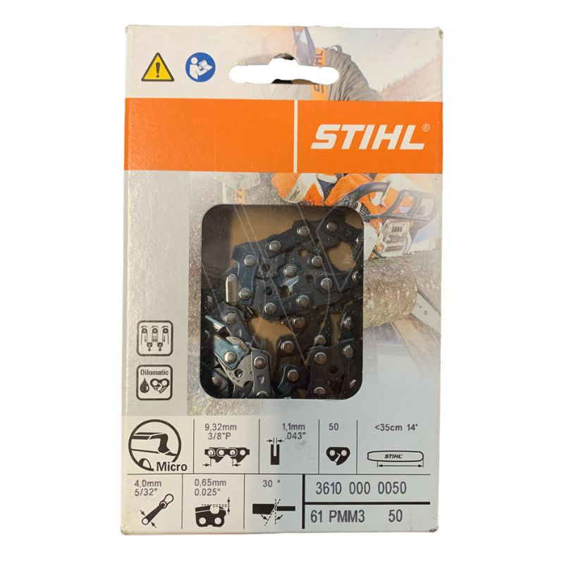 Chaîne de tronçonneuse Picco Micro 3 STIHL 36100000050 50 maillons 3/8" 1,1mm 35cm