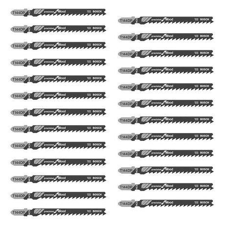Coffret de 25 lames de scie sauteuse BOSCH 2608633A39 T144DP bois