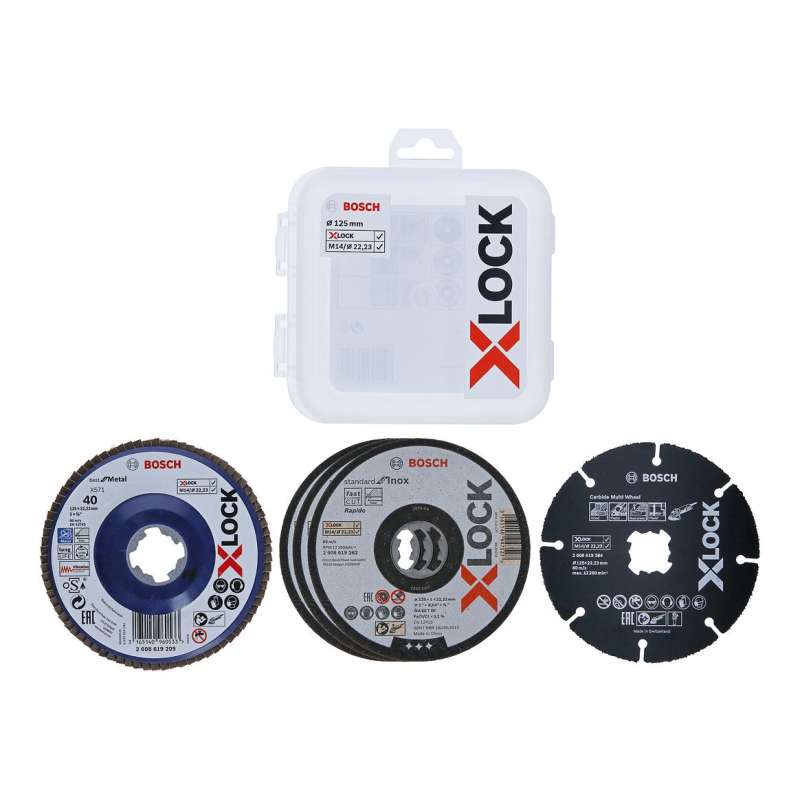 Coffret de disques et plateau à lamelles BOSCH Professional 2608619374 X-LOCK 125 mm Carbide Multi Wheel (5 pièces)