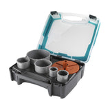 Coffret maçonnerie 5 trépans WOLFCRAFT CT Ø33, 43, 53, 68, 103 mm