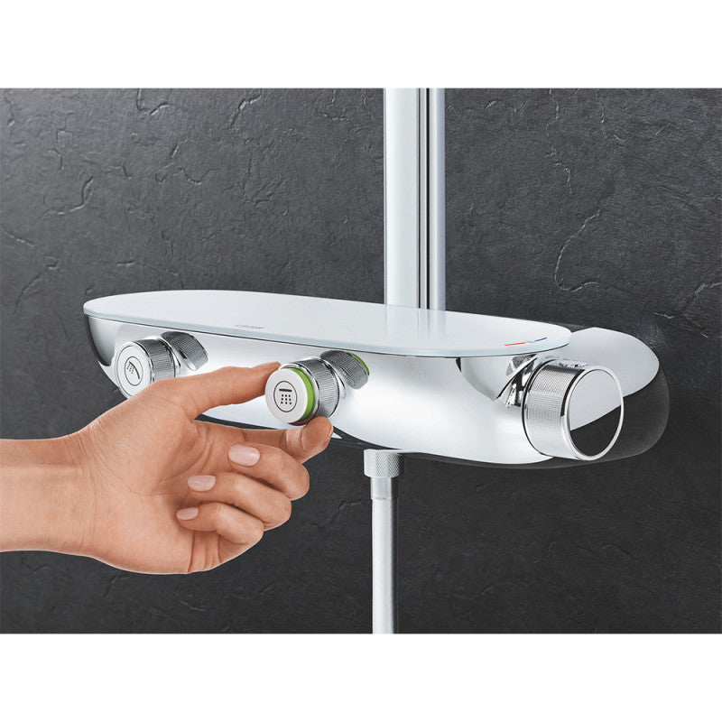 Colonne de douche thermostatique RAINSHOWER SYSTEM SMARTCONTROL 360 GROHE 26361LS0 - tête Ø 22 cm + douchette 4 jets
