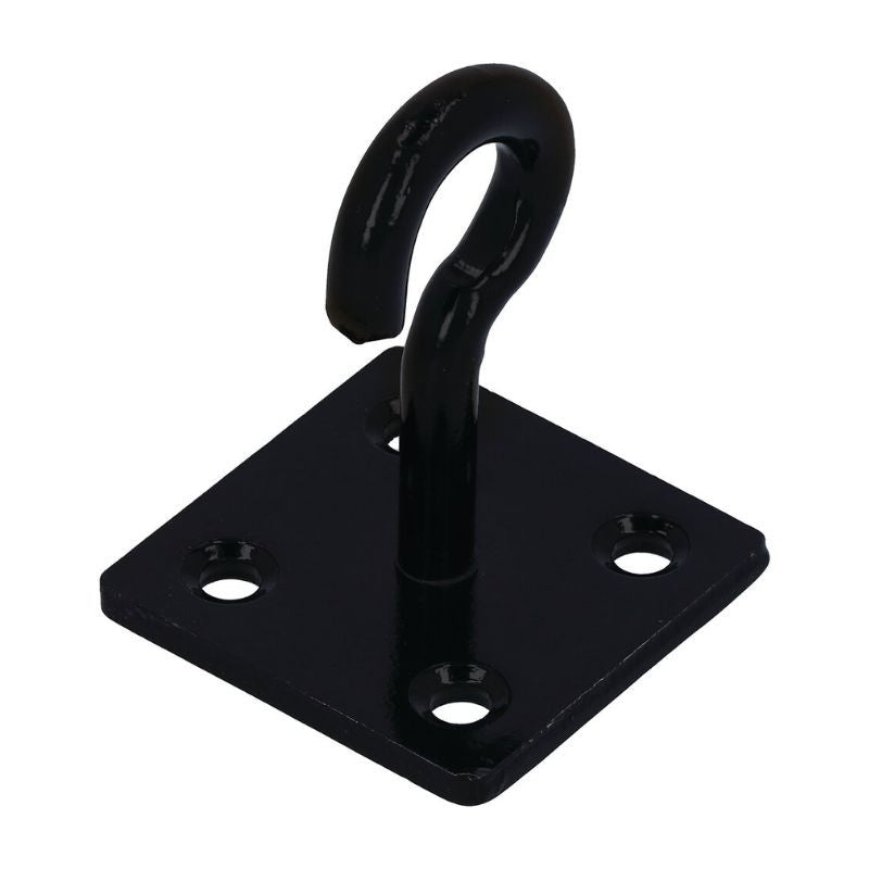Crochet sur platine SUKI 5060437 - En acier - Noir - 50x50x50mm