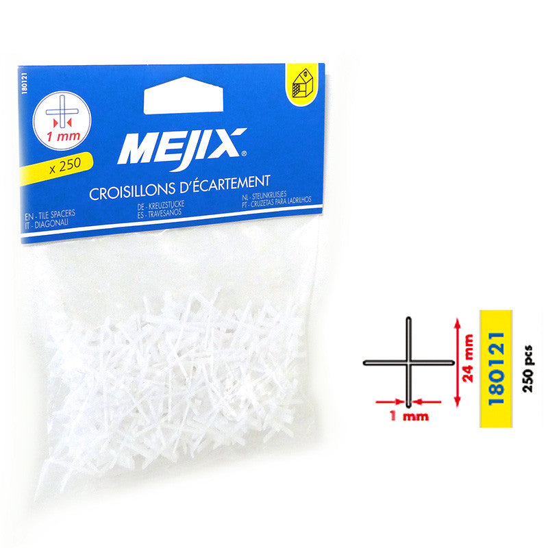 Croisillons d'écartement 1 mm MEJIX 180121 - 250 pièces