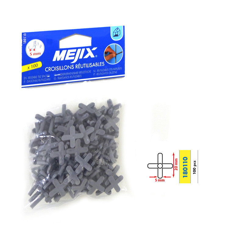 Croisillons ECO 1.5/2/3/4/5mm MEJIX - réutilisables - 100 pièces