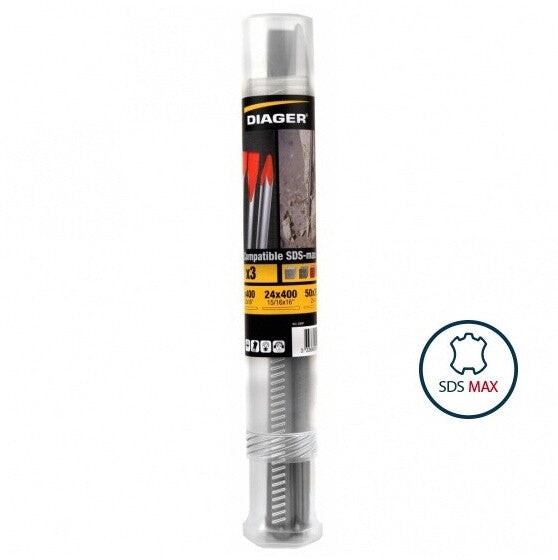 Kit Pics et Burins - DIAGER  - SDS-max 3pcs : 1 pics 18x400 + 1 burins 24x400 + 1 burin 50x360 mm