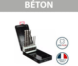 Coffret 7 forets béton - DIAGER  - RocKFaster compatible SDS+ L110 Diam.5-6-8 L160 Diam.6-8-10-12 mm