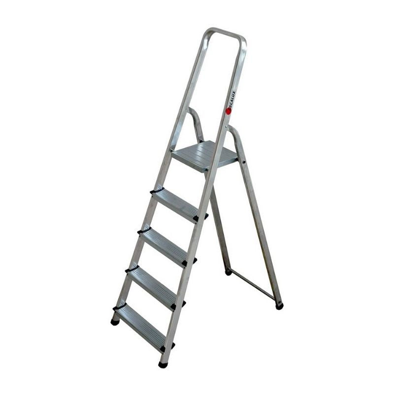 Escabeau ménager de sécurité ESCALUX V28140A Aluminium 5 marches H 2M98