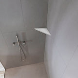 Etagère d'angle en résine MARMOX CORNERSOLID - Solid surface - Blanc lisse + fixations