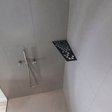 Etagère d'angle rectangulaire MARMOX HEXA-REC-9005 - Modèle hexagone - Acier inox brossé + revêtement anodisé epoxy - Noir - 3mm