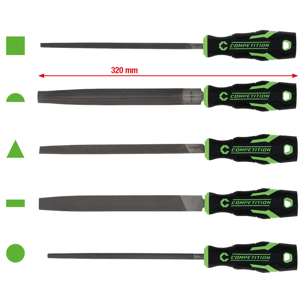 Jeu de limes COMPETITION, 5 pcs - KS Tools - 512.0405 COMPETITION