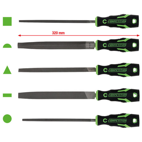Jeu de limes COMPETITION, 5 pcs - KS Tools - 512.0405 COMPETITION
