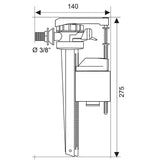 Ensemble chasse d'eau mécanisme 3/6L à câble MW2 et robinet Jollyfill - Wirquin - 10723583