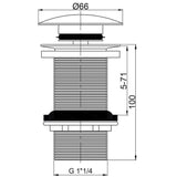 Bonde Wirquin de lavabo, fermeture Quick-Clac, en laiton chromé, H100mm - Wirquin - 30723416