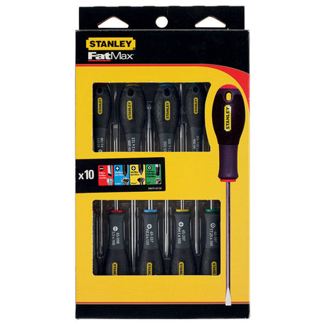 Jeu de 10 tournevis STANLEY FATMAX électricien + mécanicien - phillips + pozidriv + torx