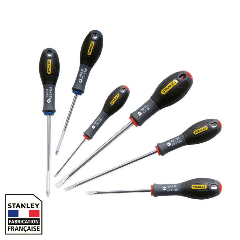 Jeu de 6 tournevis STANLEY FATMAX électricien + mécanicien - pozidriv