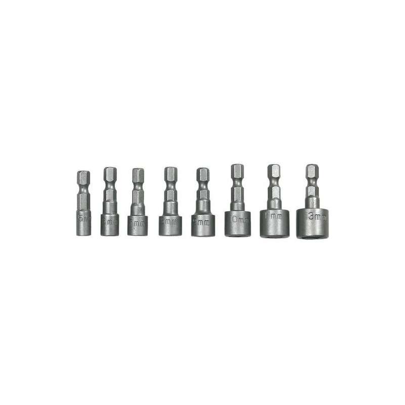 Jeu de 8 douilles à queue six pans mâle 1/4 TOPEX 39D387