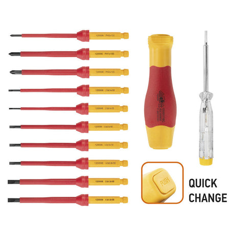 Kit de tournevis 12 lames interchangeables isolées NEO TOOLS 01-308 1000V