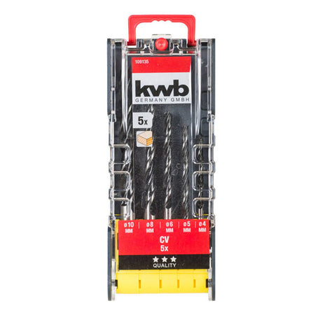 kwb - PowerBox Jeu de mèches à bois - Jeu de mèches, 5 pièces, acier