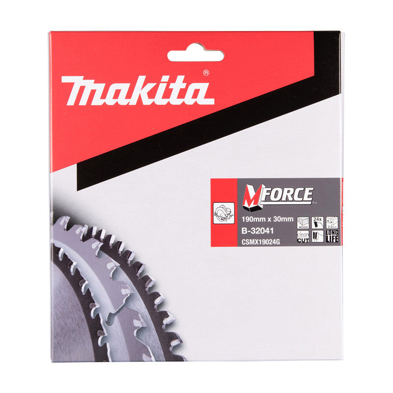 Lame de scie circulaire, MAKITA  B-32041  M-Force T.C.T, 190 x 30 mm, 24 dents, pour bois